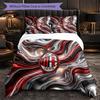 AC Milan Pattern 3 Pieces Bedding Set Soft Microfiber Duvet Cover with Pillow Cases for Bedroom
