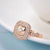 Luxury  Rose Gold Wedding Bride Ring Micro Wax Inlay Natural Zircon Square Rings For Women Fashion Fine Jewelry