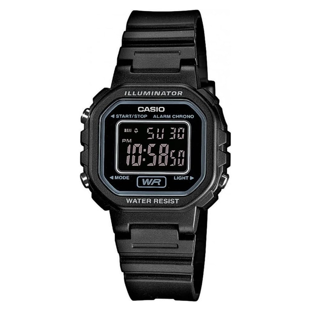 Casio Chupacasi LA-20WH-1B Цифровые часы Полностью черные Обратный ЖК-дисплей для Женщин Девочек Детей