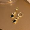 Black Hollow Double Waterdrop Pendant Earring for Women Korean Geometry New Fashion Party Jewelry Girl Gift