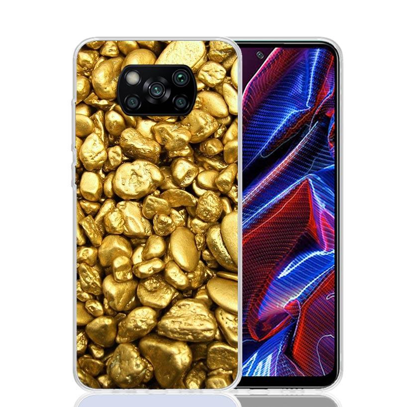 Fine Gold Pattern Printing Phone Case For Xiaomi Poco F7 Ultra X7 X6 Pro X5 Redmi 15 15C 13 13C 12 12C 10 10A 10C 9 9A 9C 9T She