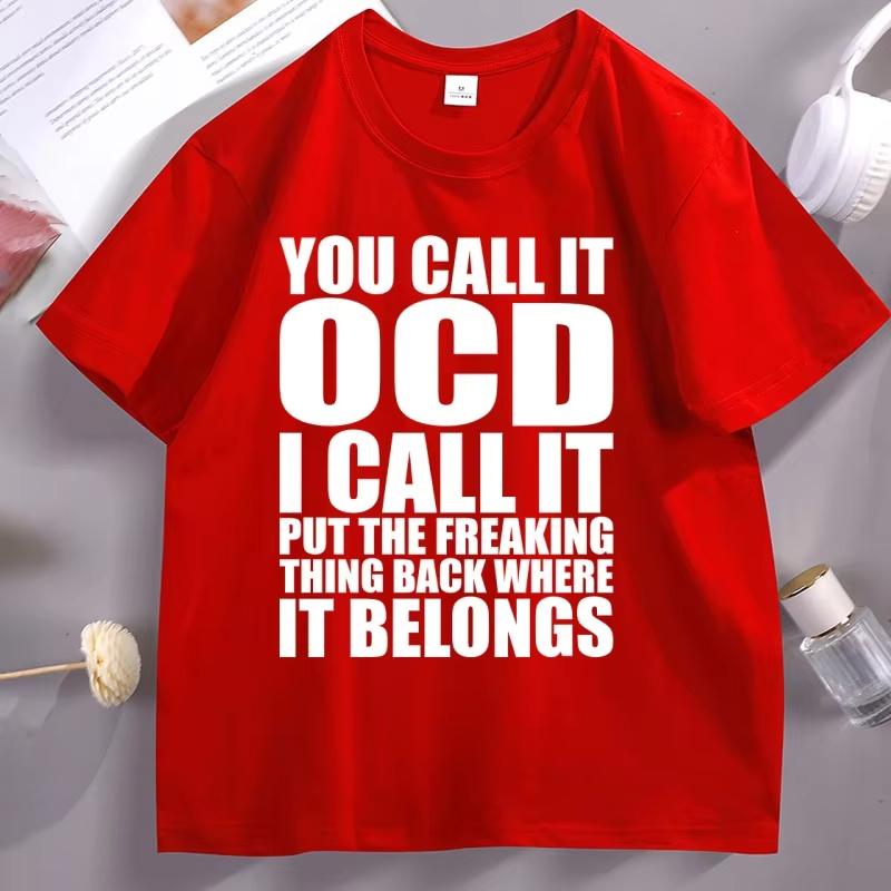 Funny Frog You Call It OCD Tshirts Man pure Cotton Short Sleeve Tshirt Casaul Round Neck Loose Tee Shirt Man Designer Clothes