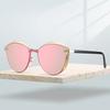 Неполяризованные женские солнцезащитные очки в полной оправе в форме кошачьего глаза, модные, с металлической оправой, популярные разноцветные линзы, элегантные розовые солнцезащитные очки