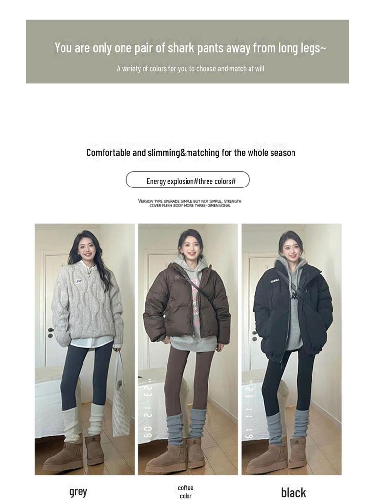 Женские плотные теплые коричневые штаны для йоги Shark с бархатом, идеально подходят для осени и зимы в качестве верхней одежды, облегающие леггинсы Barbie