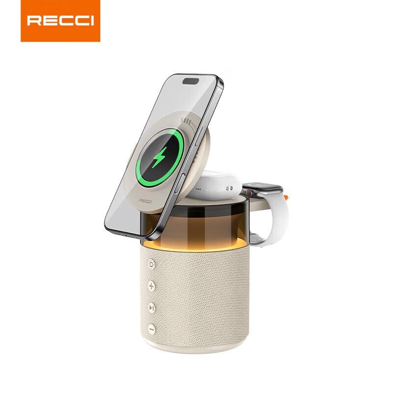 Recci RCW-51 5-in-1 Wireless Charging Bluetooth Speaker CN plug (adapter included)