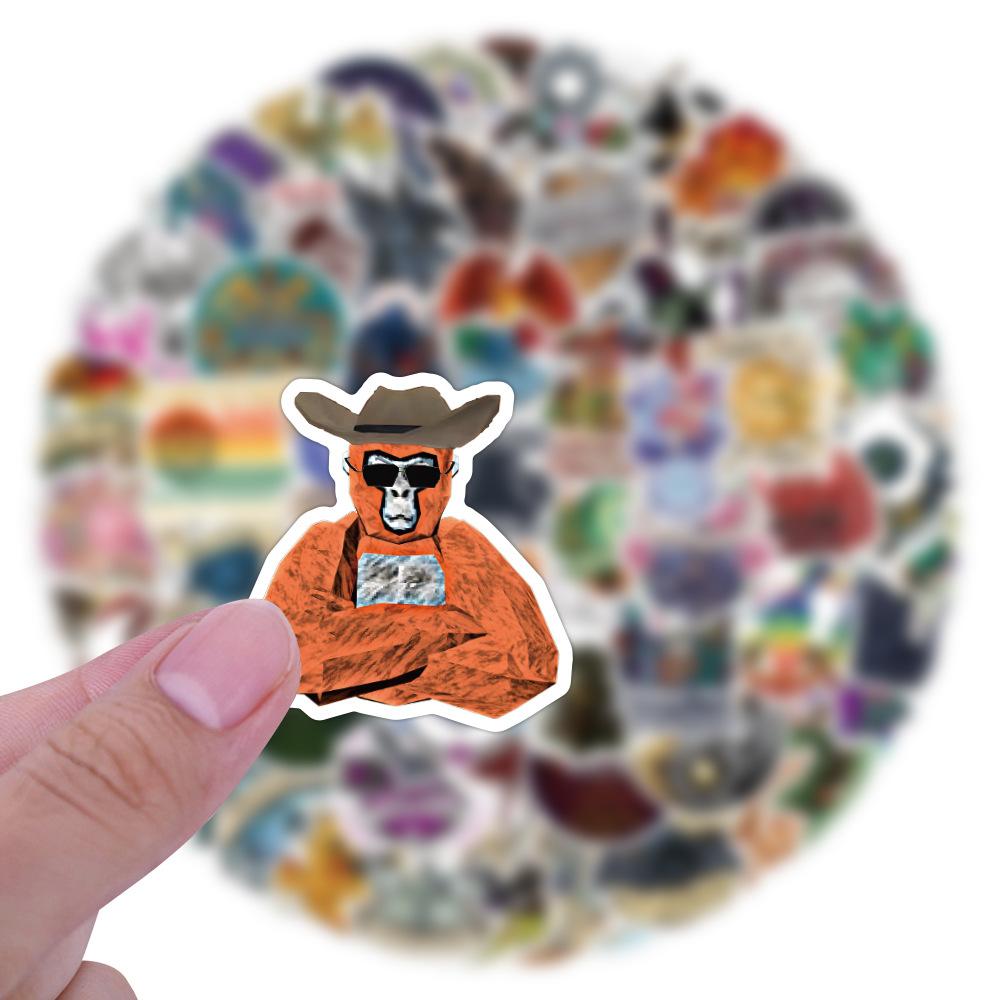 60 шт. забавные и мультяшные наклейки с изображением гориллы, граффити, наклейки для DIY, багажа, ноутбука, скейтборда, мотоцикла, велосипеда, наклейки