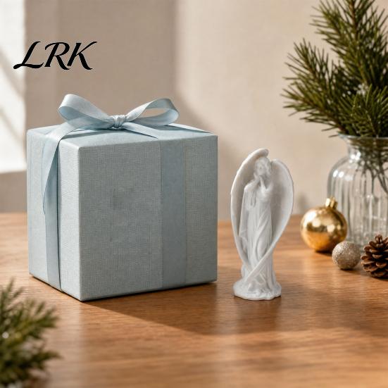 Интегрированная статуэтка Ангела с крыльями, 3D-печатная фигурка ангела, Декор для домашнего офиса, Настольная скульптура для стола, полки, Матовый белый