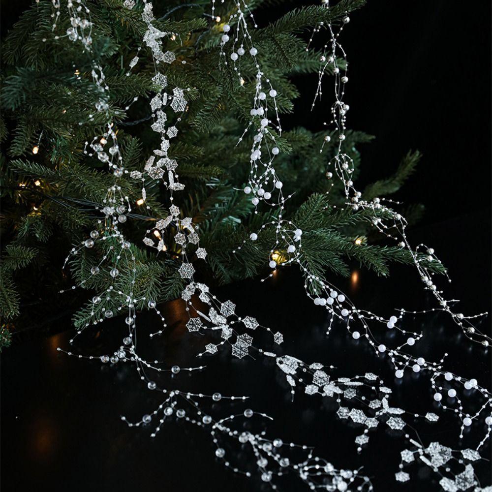 Artificial Fishing Line Pearls Chain Glitter Branch Garland Crystal Curtain Birthday