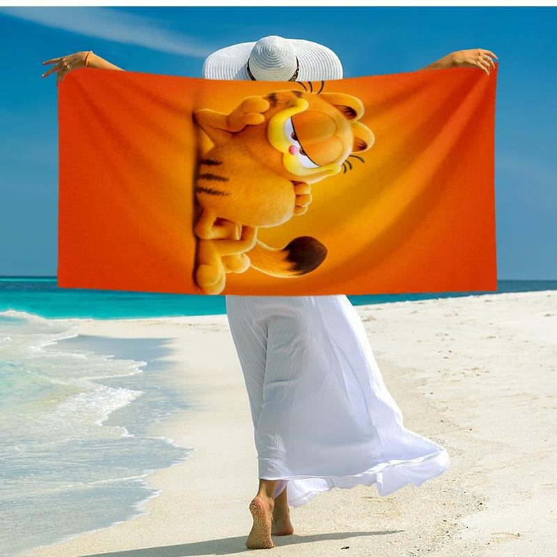 Ultra-Soft Beach Towel with Garfield Theme,Ideal for Pool - Camping, Diving - Perfect Travel Essential, Vibrant Beach Towel.