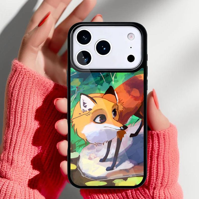 Аниме Забавный Лис Чехол для Телефона для iPhone 17 16 15 14 13 Pro Max Задняя Крышка для 12 11 Pro Coque