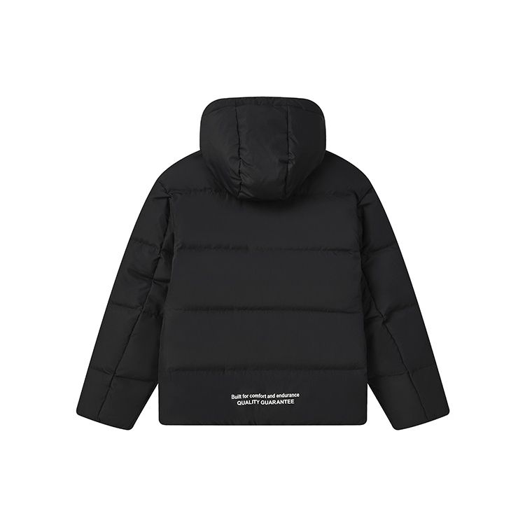 Fila Однотонная повседневная короткая пуховая куртка с капюшоном Женские куртки Черный F11W249903F-BK