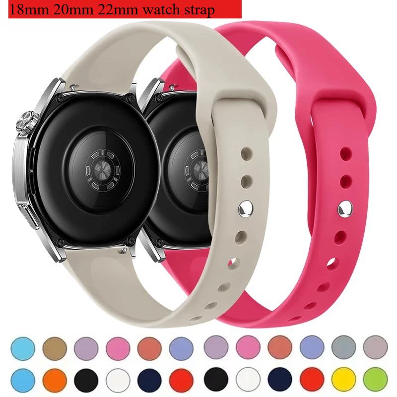18mm 20mm 22mm Slim Strap For Samsung Galaxy Watch 7/6/5/pro/4 Silicone Bracelet Huawei Watch GT 4-2e-3-3 Pro 46mm Xiaomi Watchbands