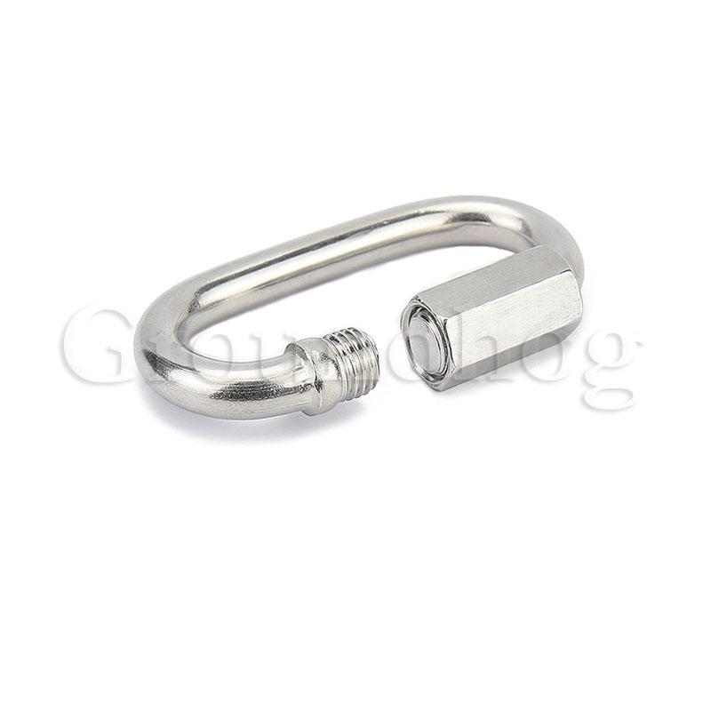 304 Stainless Steel Oval Locking Carabiner Clip, Quick Links, Rope Connector for Trailer, Swing, Hammocks, Cable, Camping