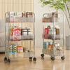 Acrylic Trolley Storage Rack TransparentMultilayer Rolling Cart with Removable Baskets Cosmetics Snack Storage Shelf Bookshelf