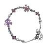 Elegant Pink Crystal Zircon Sakura Flower Bracelet Adornment for Women and Girls Cherry Blossom Jewelry Gift