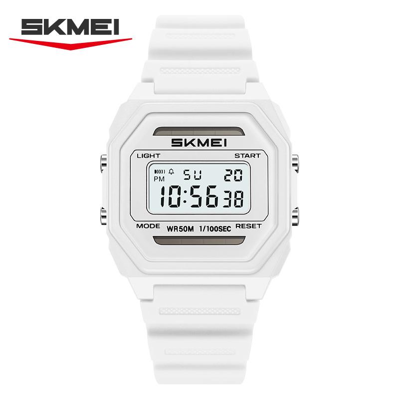 SKMEI 2640 Цифровые часы на солнечной батарее для студентов Ретро-квадратный дизайн Многофункциональные Водонепроницаемые Спортивные часы для мальчиков и девочек Подарок