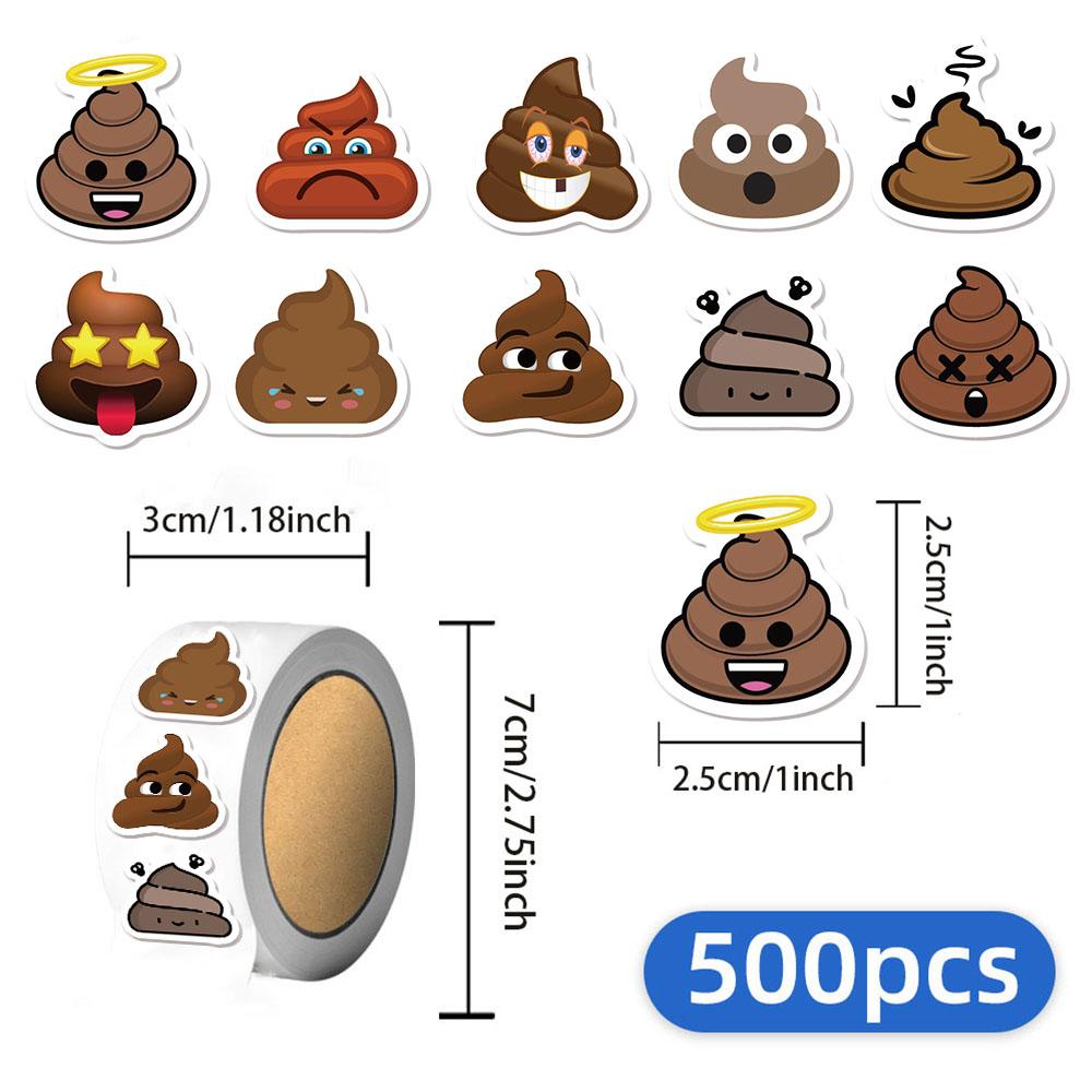 500PCS Cartoon Evil Fun Poop Roll Sticker Small Pattern DIY Luggage Skateboard Water Cup Motorcycle Stickers