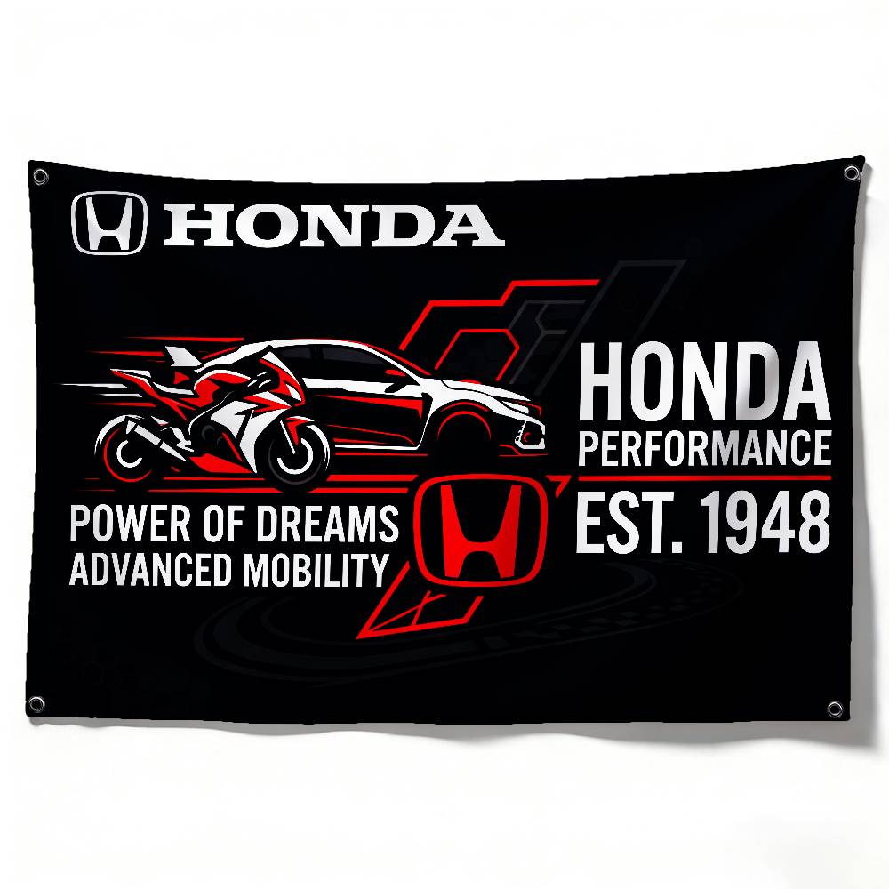 BWG5 ДЛЯ HONDA RACING Декоративный Флаг Высококачественный Полиэстер Устойчивый к Выцветанию Машинная Стирка Внутренний Наружный Подвесной Баннер