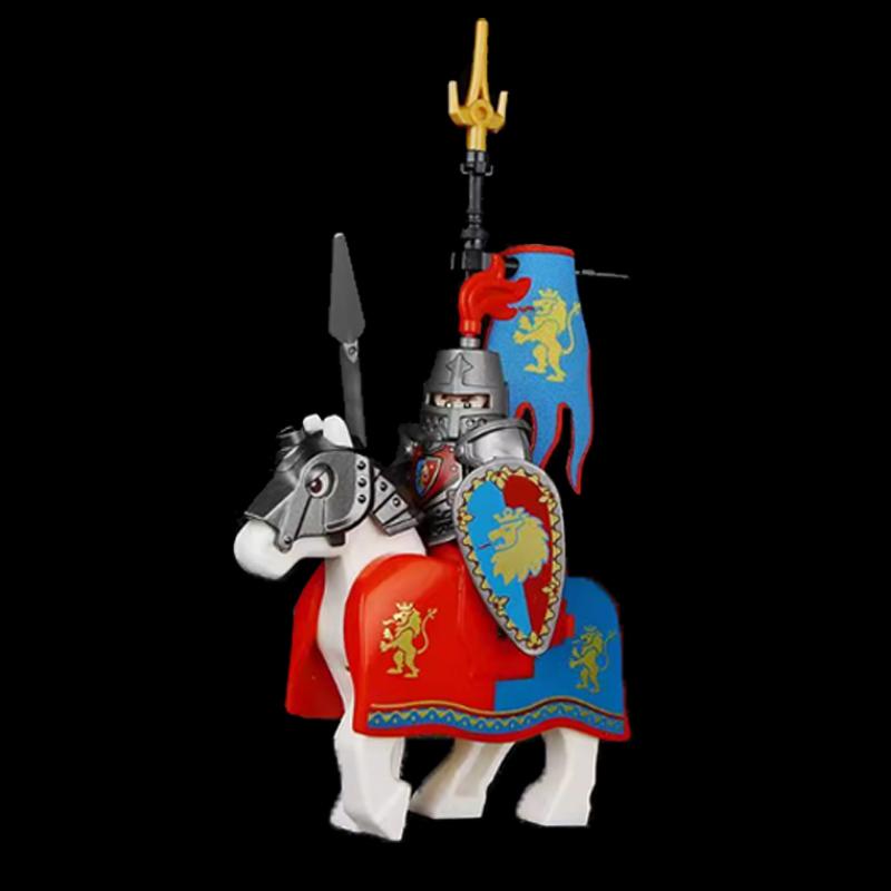 MOC Средневековый Рыцарский Замок Фигурки Конструктор Оружие Волк Мечники Стражник Лук Стрела Щит Флаги Боевой конь Игрушки Подарки S002