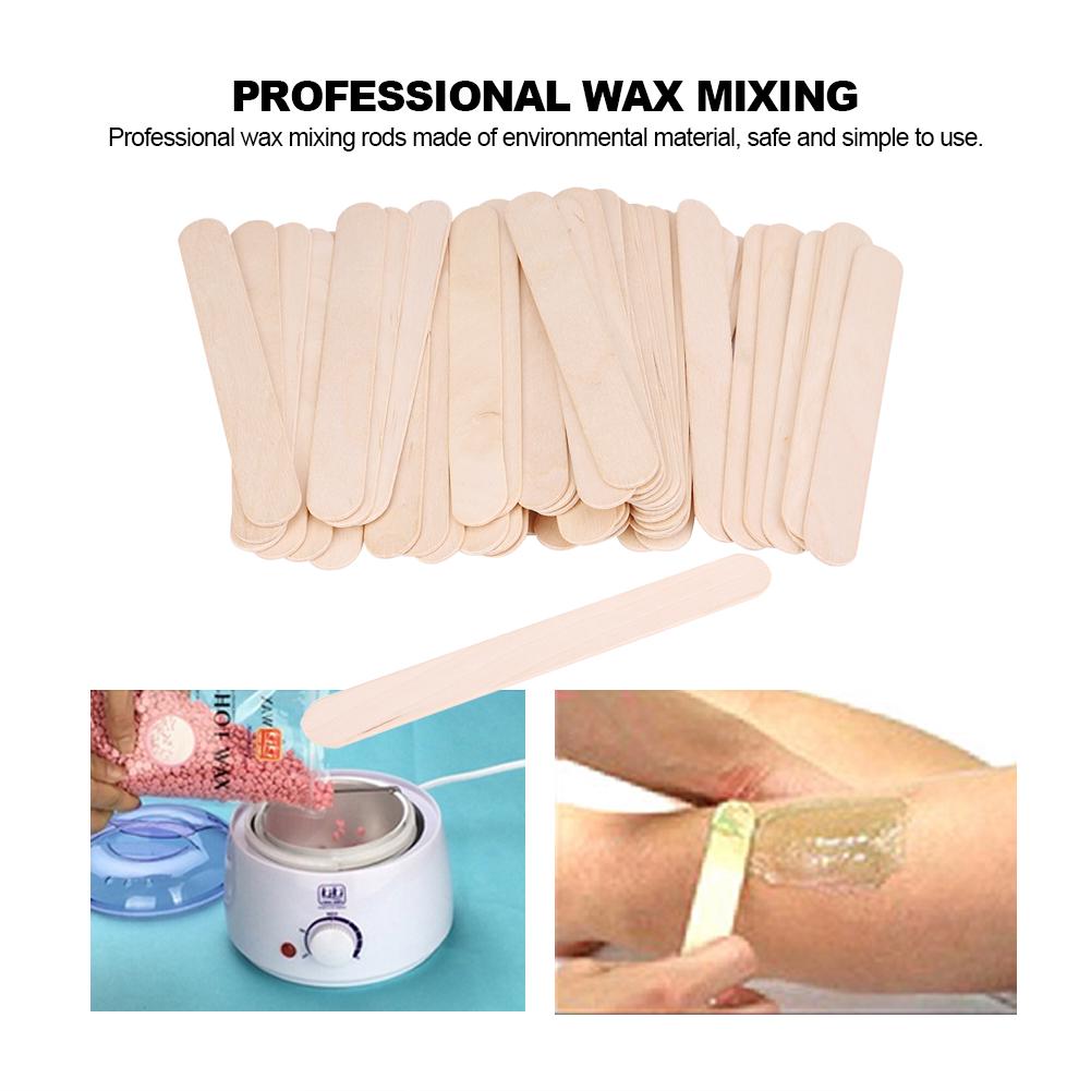 50pcs Wooden Wax Spatula Tongue Depressor Disposable Facial Mask Hair Remove Cream Applicator