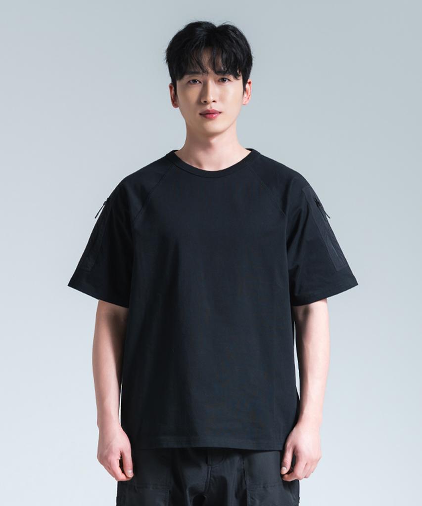 POLLUTION Aerocool Sleeve Pocket T-Shirt Black