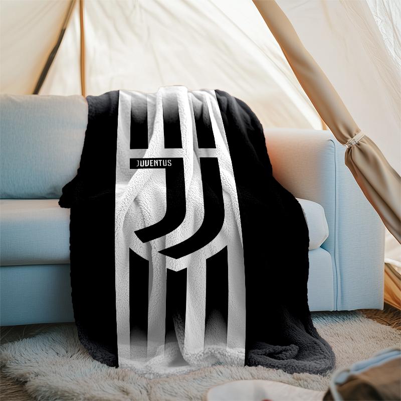 Juventus FC logo printed throw blanket—soft,warm;versatile blanket for all seasons—perfect as &air-conditioning throw,nap blanket