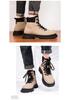 Мужские высокие кожаные ботинки с толстой подошвой - зимние повседневные ботинки Martin с плюшевой подкладкой