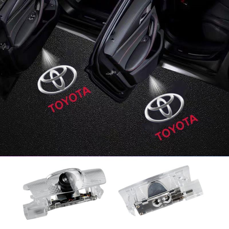 For Toyota NHW221Night Light sticker For Toyota Led Car Door Welcome Lamp Laser Projector Logo Camry Corolla Prius RAV4 Land Cruiser Prado Tundra