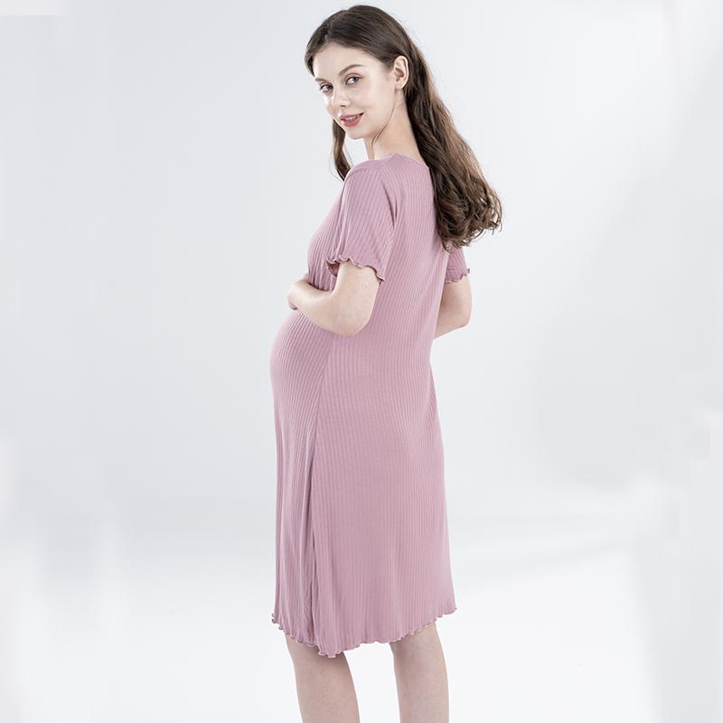 Maternity Nursing Dress Summer Postpartum Moms Breastfeeding Dress Clothes for Pregnant Women Autumn Pregnancy Feeding Dress