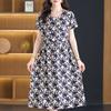 Summer Women's Elegant Dresses Plus Size Short Sleeve Casual Long Dress Vintage Clothes