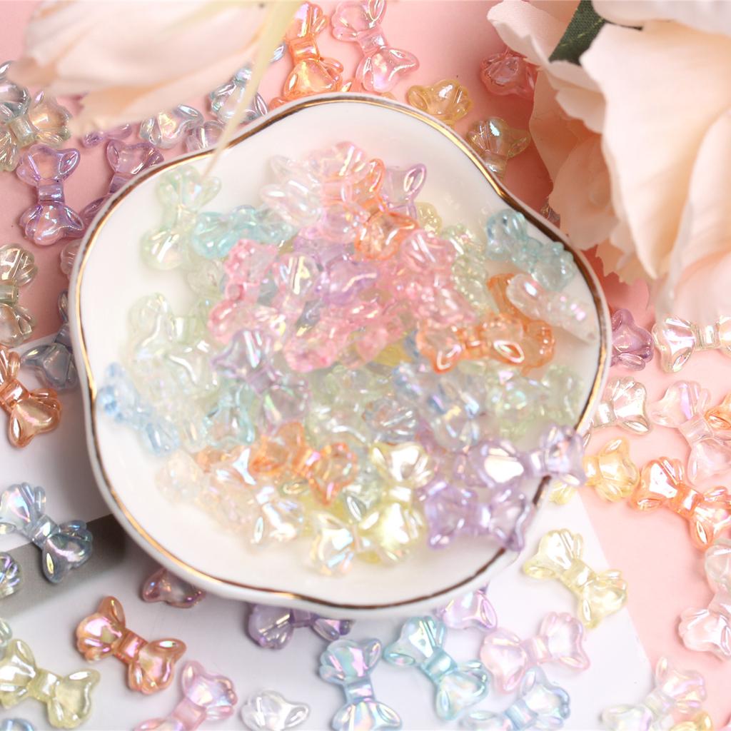 Small Bowknot Transparent Shiny AB Decorative Creative Beads Material  Accessories