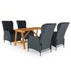 Día Y Noche - Día Y Noche 5-Piece Garden Dining Set Dark Gray