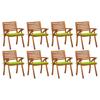 Day and Night - Day and Night Garden Chairs 8 Units Solid Teak Wood with Cushions