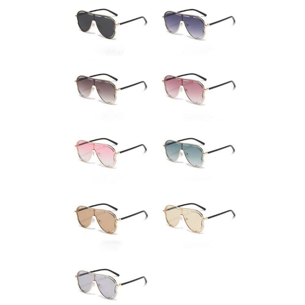 Big Frame Pilot Sunglasses Hollow Anti-UV Glasses Simple Women Sunglasses Summer