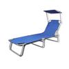 VidaXL Chaise Longue Pliable avec Auvent Acier et Tissu Transat de Jardin 41196
