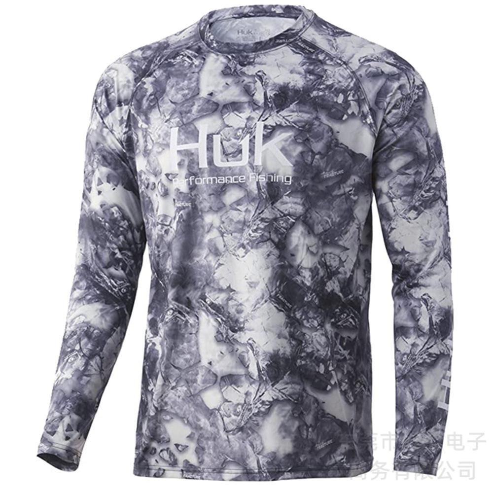 HUK fishing suit summer men's sunscreen outdoor sports fishing shirt quick-drying long-sleeved T-shirt lightweight breathable top