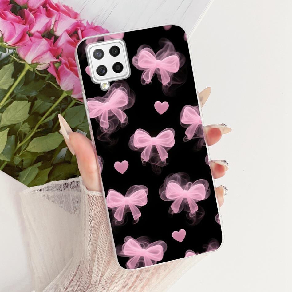 For Samsung Galaxy A22 4G A225F 5G A226B Cute Flower Butterfly Cat Painted Case For Samsung A22 Soft Silicone TPU Phone Cases