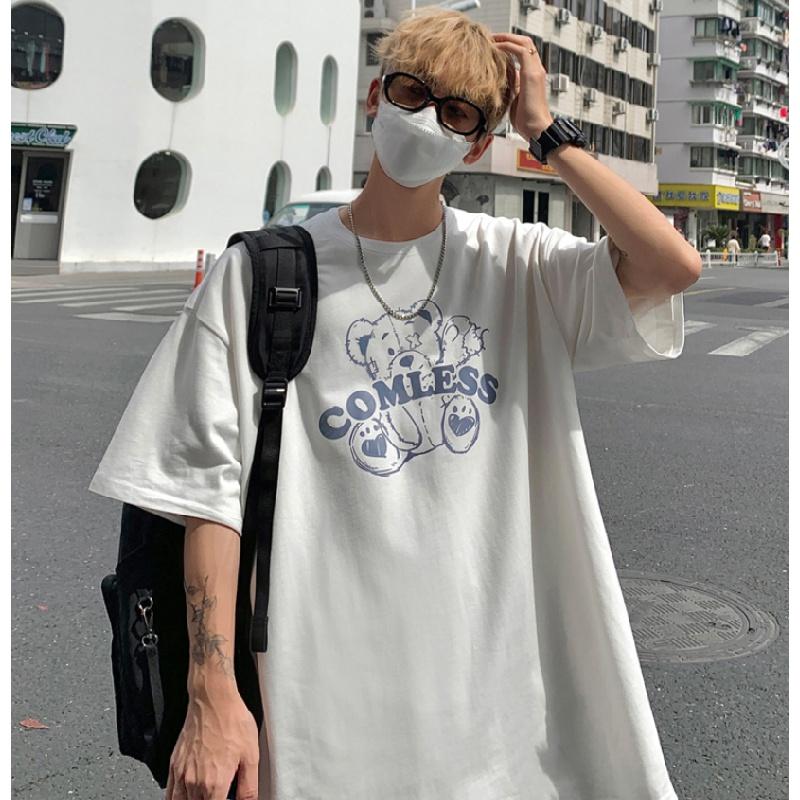 Men T-Shirts Letter Graphic Print Fashion Brand Tees for Men Men Clothing Casual Tee Man Summer Korean Retro