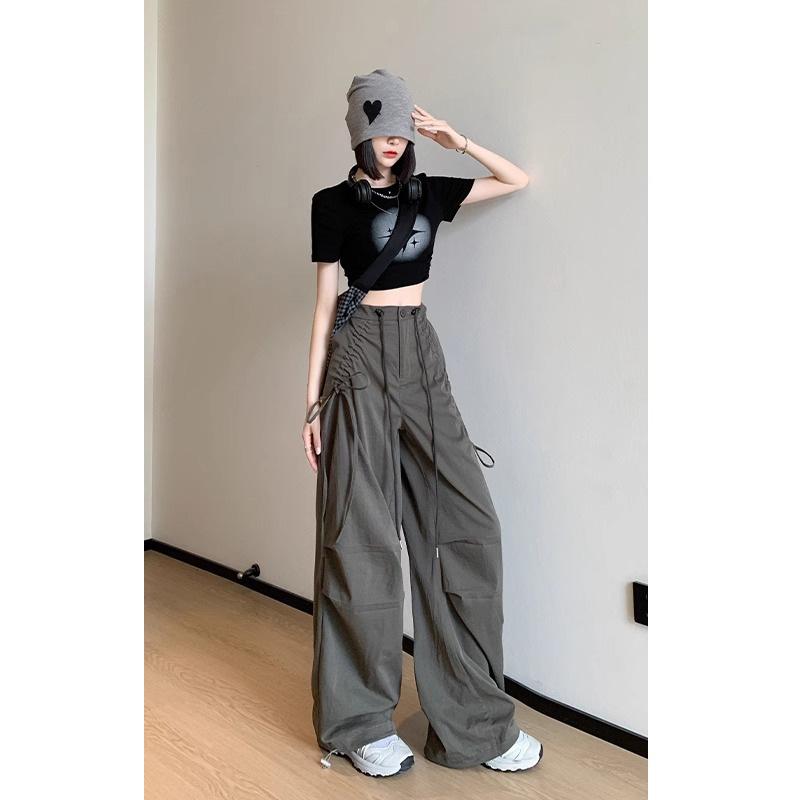 Parachute Work Casual Pants for Women In Summertime New Loose Fast-drying Paratrooper Wide-leg Trousers