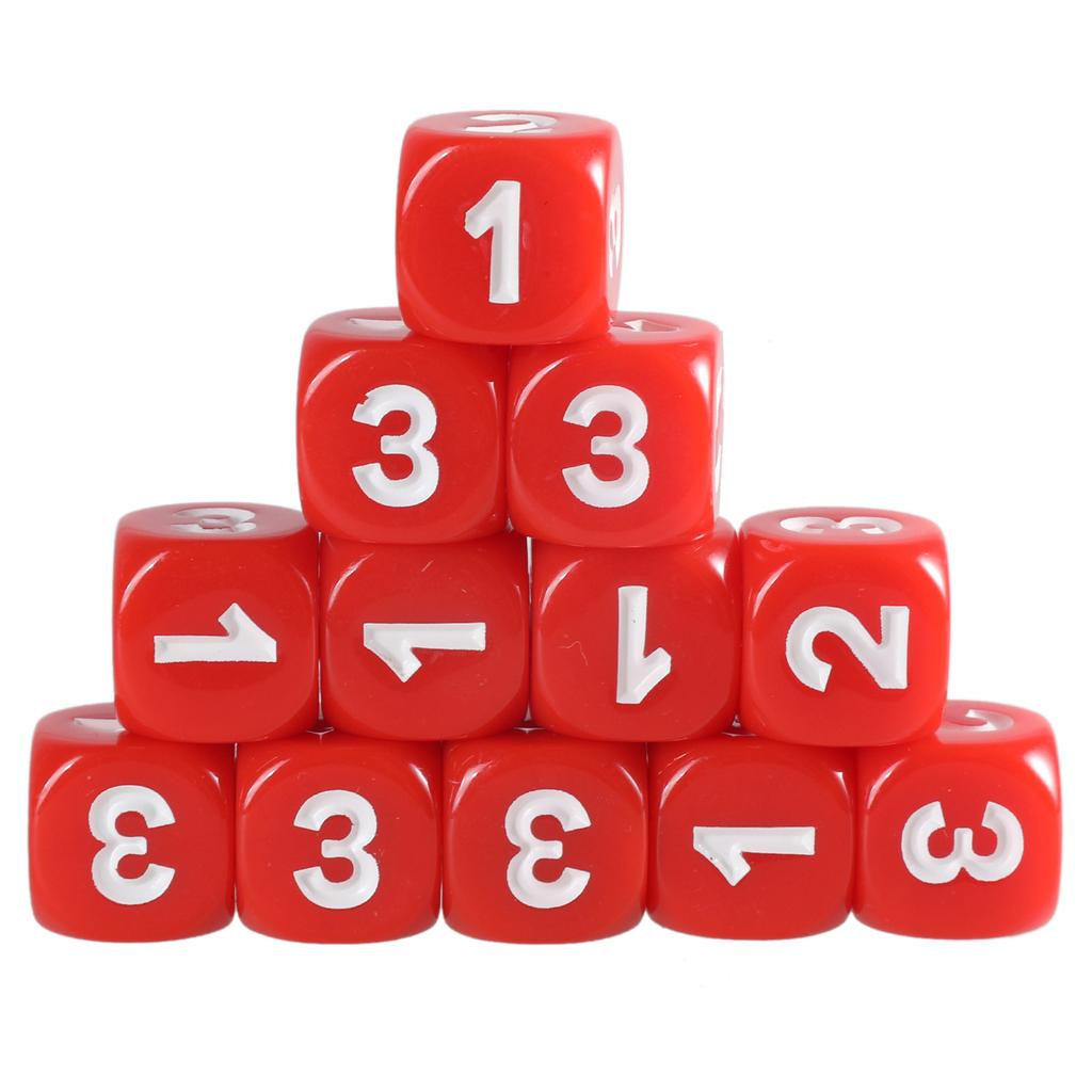 Набор из 12 игральных кубиков 13 мм, набор из цельных игровых кубиков с крупными цифрами, 6-гранные акриловые кубики, обучающие игральные кубики с закругленными углами