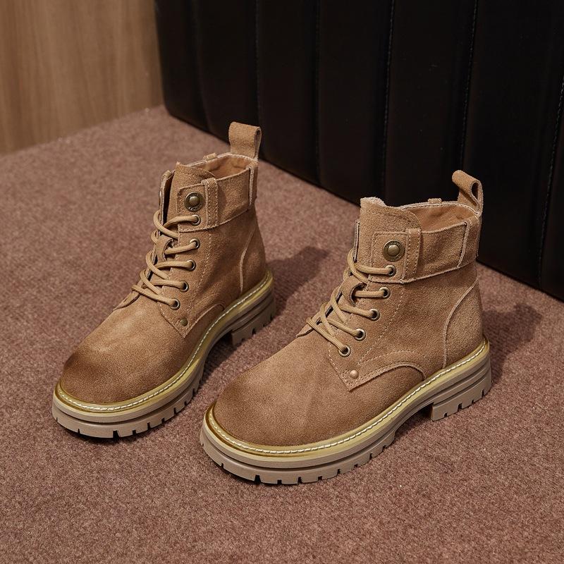 Женские ботинки Мартина новые кожаные дышащие рабочие короткие ботинки маленького размера на высокой подошве большие желтые ботинки пустынные ботинки