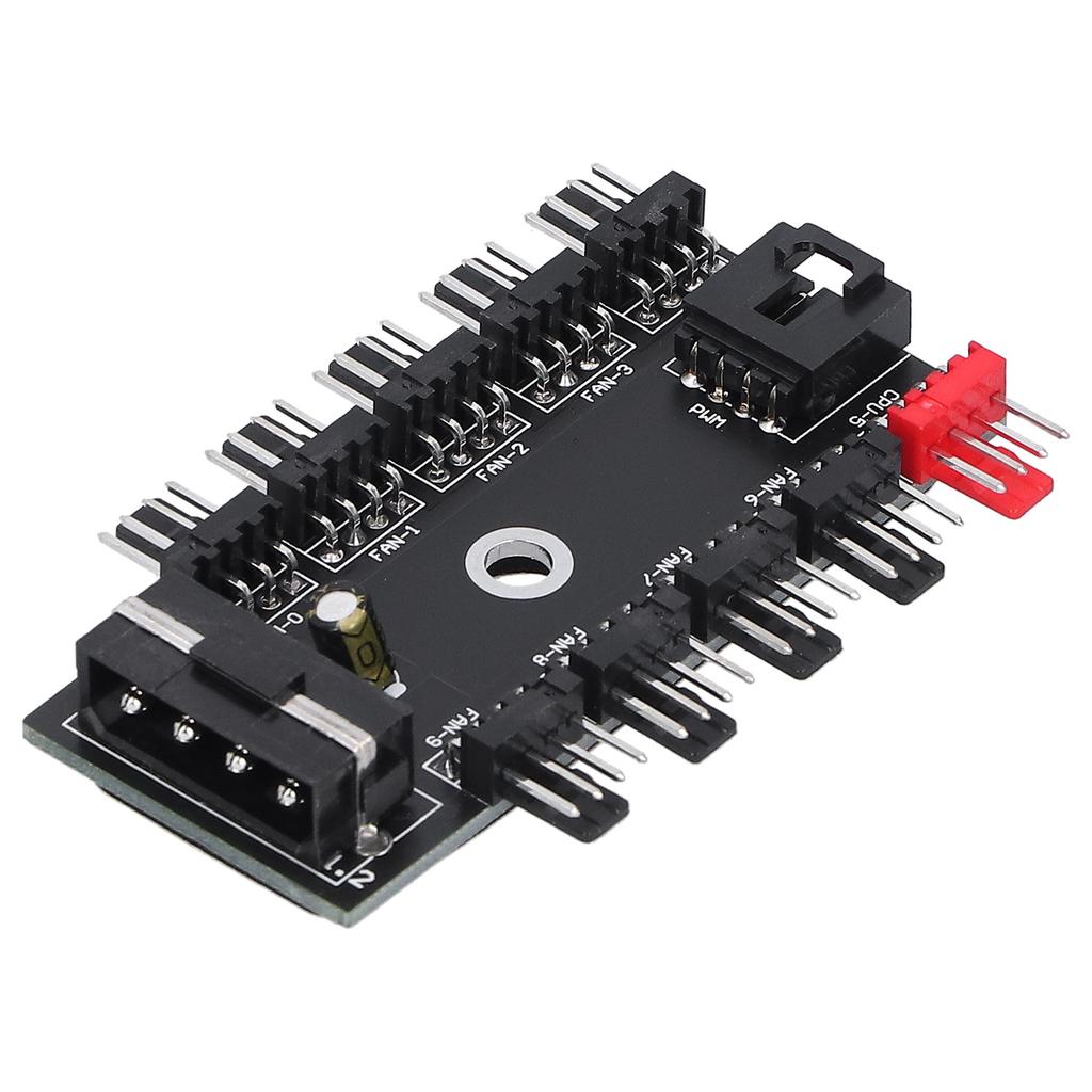 Chassis Fan Hub 4Pin Interface 10‑Way Splitter Speed Controller Computer Supplies 12V