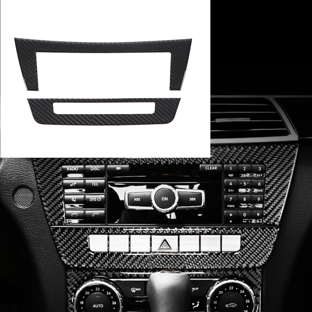 Carbon Fiber Car Console Central Control Panel Cover Trim for Mercedes Benz W204 Classic Style