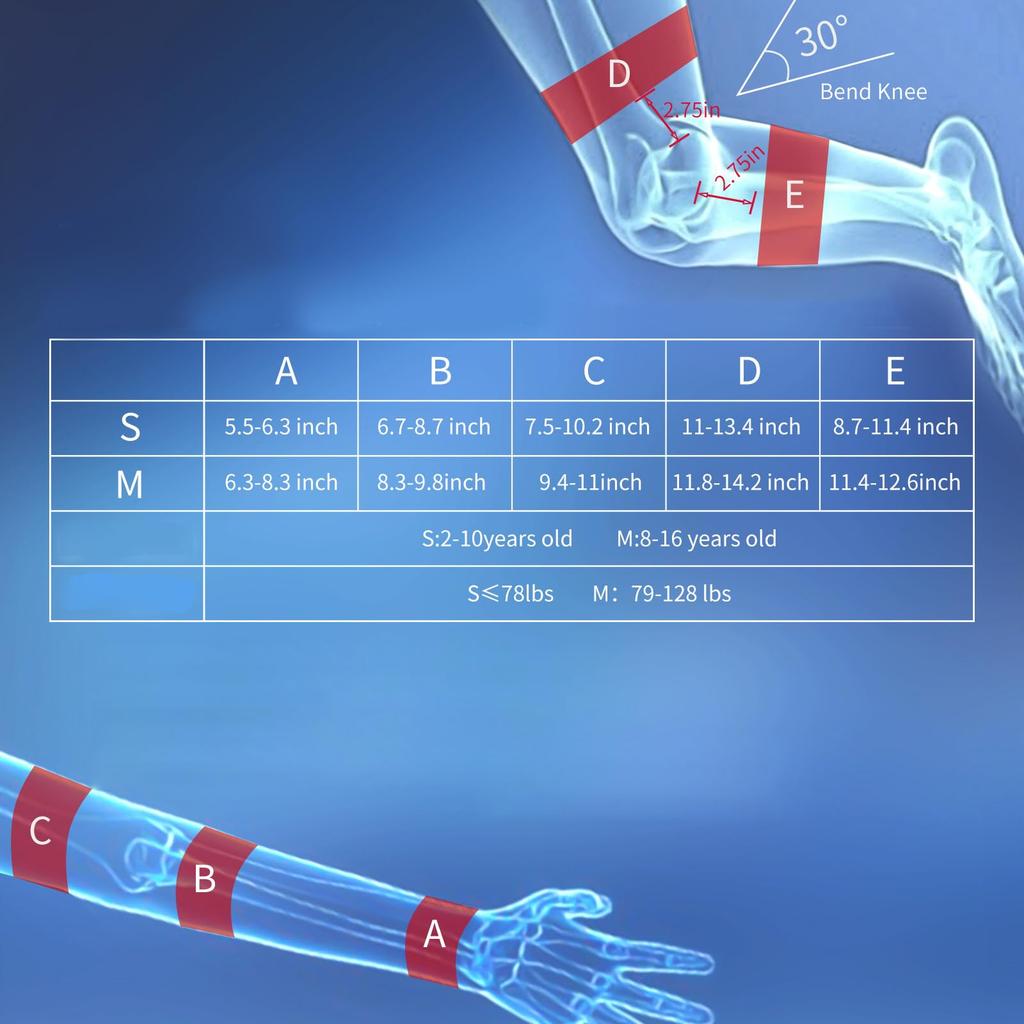 Детская защитная экипировка для юниоров Детские наколенники, налокотники и защита запястий для скейтбординга и Размер Розовый и черный [lulubelle] Набор из 6 предметов, Велоспорт, S,