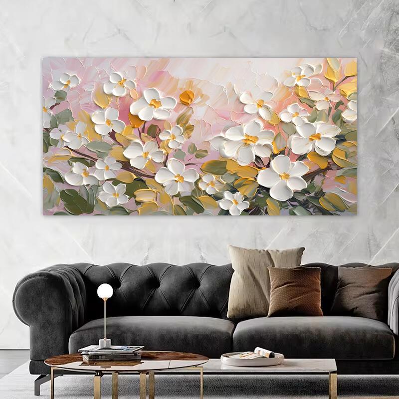 Цельный абстрактный цветочный плакат, современное украшение для дома, печать на холсте, настенная живопись, картина для гостиной, без рамки