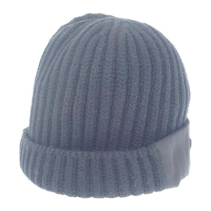 Prada UMD446_1WTO_F0002_S_202 M Knit Cap Black wool/Nylon Mens