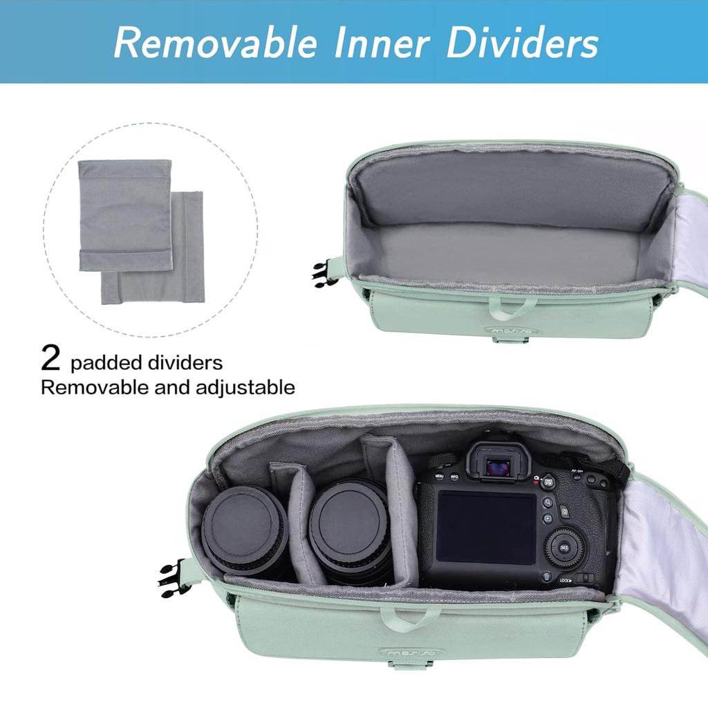 Сумка для фотокамеры MOSISO, совместимая с защитной сумкой-мессенджером, компактная сумка через плечо с мягкой подкладкой и дождевым чехлом для цифровых зеркальных фотокамер/зеркальных фотокамер/беззеркальных фотокамер
