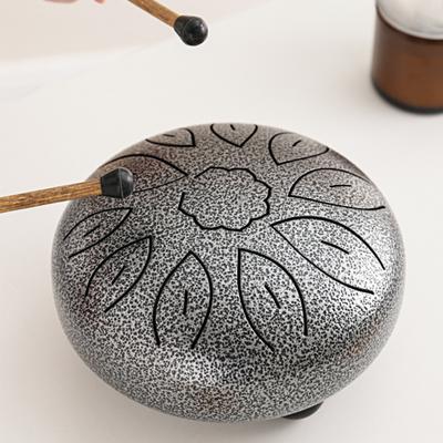 6-дюймовый стальной язычковый барабан с палочками, наклейками для нот, 11 нот, тональность C, медитация, йога, звуковая терапия, хэндпан, музыкальный перкуссионный инструмент