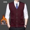 Luomeng Men's Fleece-Lined Business Casual Knitted Vest