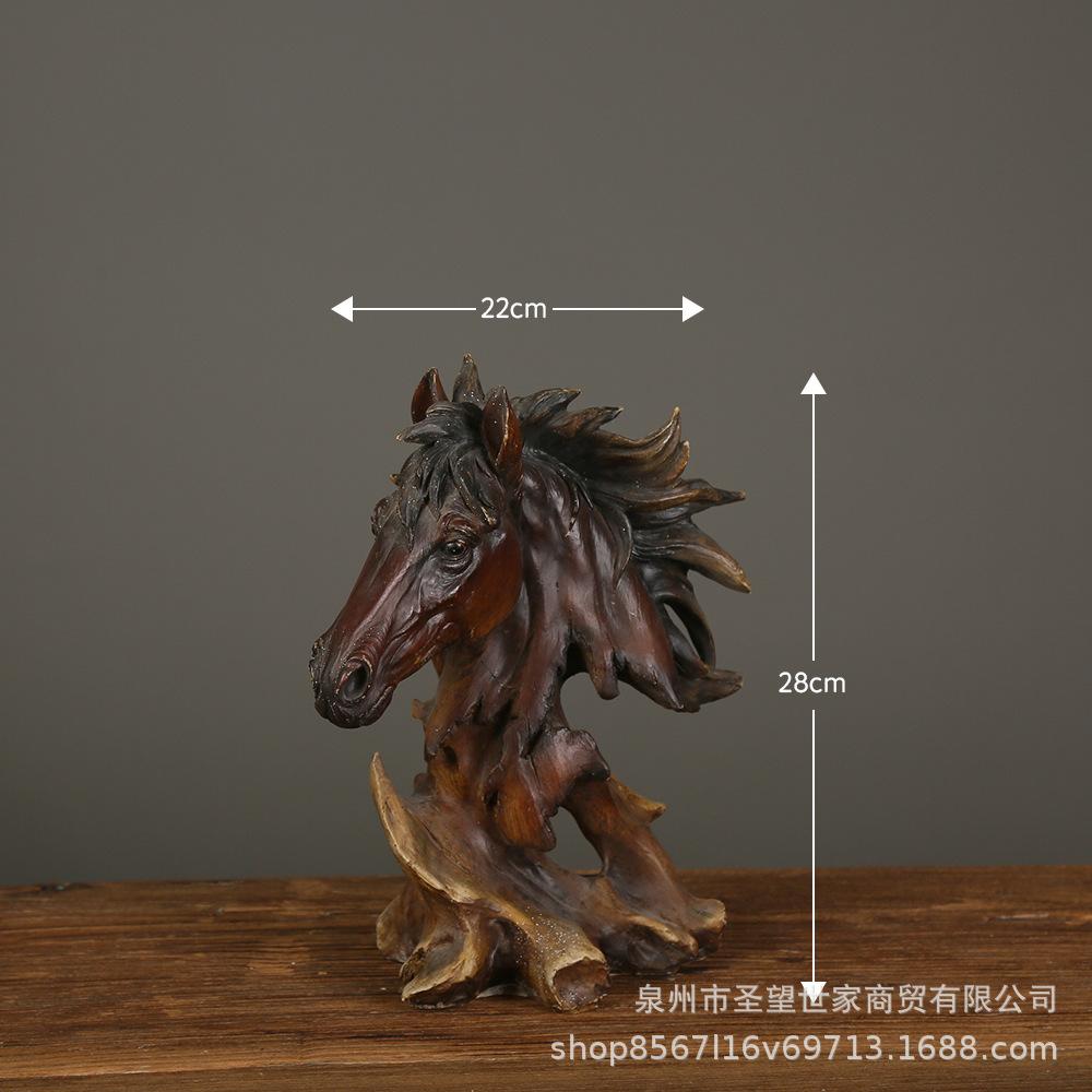 Имитация дерева Голова животного Смоляное украшение Дисплей Украшение Выставочная статуя Скульптура Статуэтка Фигурки Безделушки Поделки